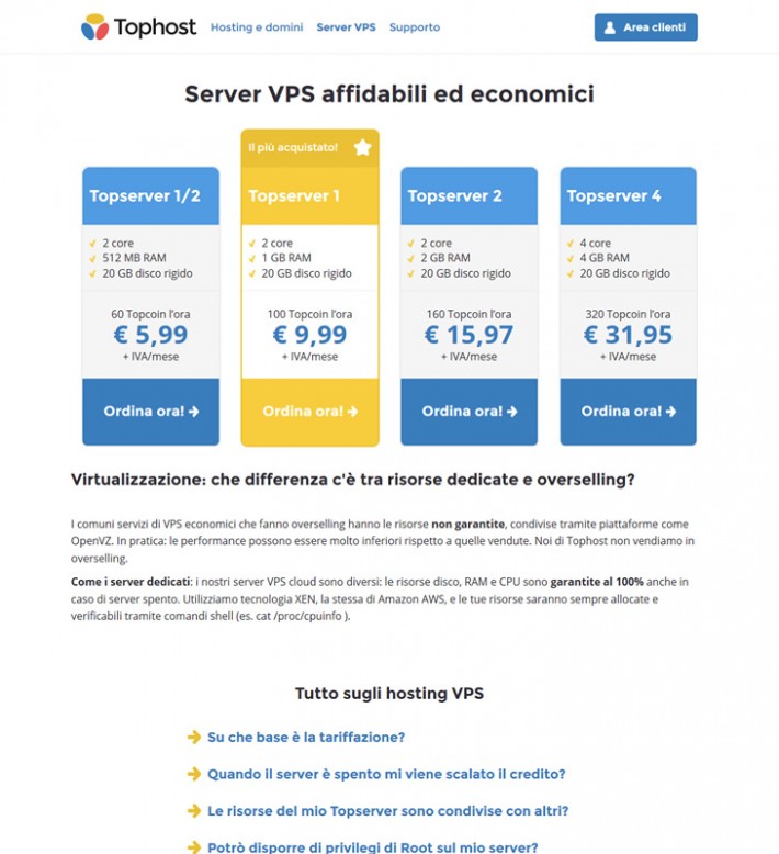 Tophost.it - Server vps page
